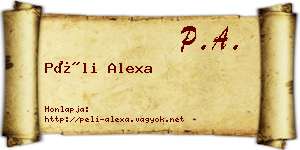 Péli Alexa névjegykártya